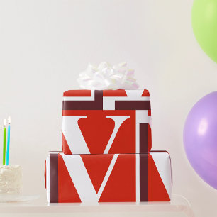 Papier Cadeau Monogramme de lettre V minimaliste gras