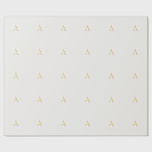 Papier Cadeau Monogramme initial professionnel couleur or et pas