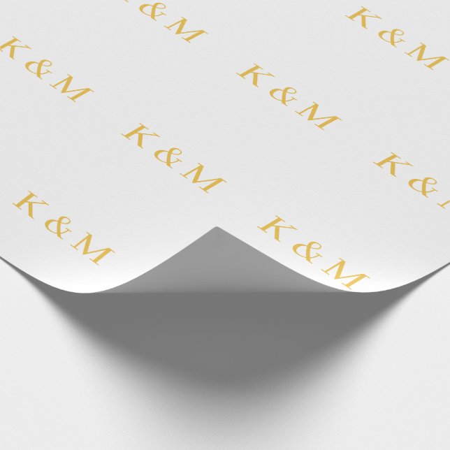 Papier Cadeau Monogramme Initiales Mariée Salle Couple Nom Maria (Coin)