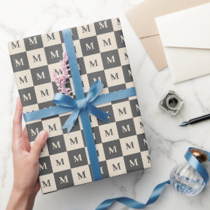 Papier Cadeau Monogramme moderne bloc géométrique de couleur
