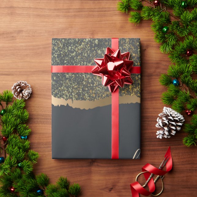 Papier Cadeau Monogramme moderne Elegant Gold Touch (Cadeau de vacances)