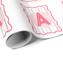 Monogramme personnalisé avec bordure ondulée rose