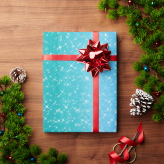 Papier Cadeau Monogramme personnalisé Ombre bleu étincelle