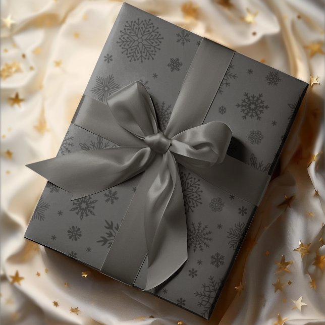 Papier Cadeau Monotone Hiver Fluge Charbon (Créateur téléchargé)