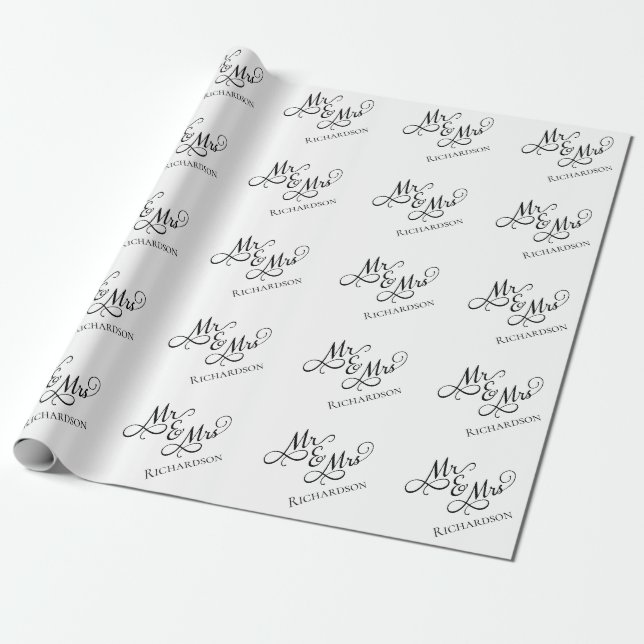 Papier Cadeau Monsieur et Madame personnalisés (Déroulé)