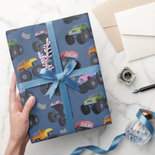 Papier Cadeau Monster Trucks fête d'anniversaire