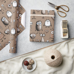 Papier Cadeau Monstres Brown