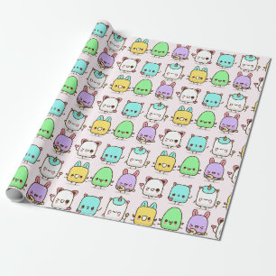 Papier Cadeau Monstres de Kawaii