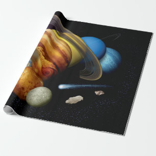 Papier Cadeau Montage des planètes du système solaire NASA JPL P