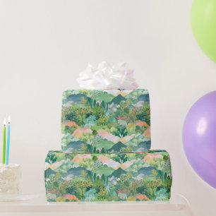 Papier Cadeau Montagne et arbres
