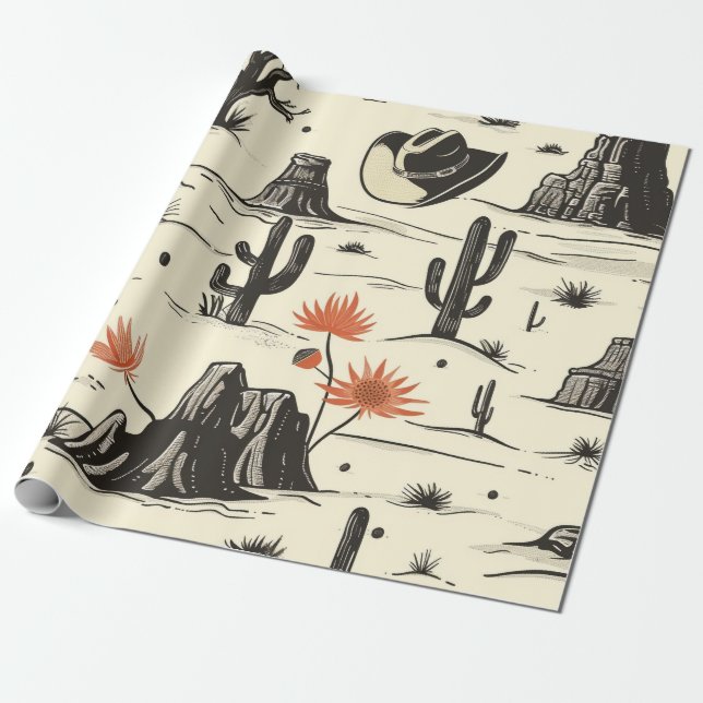 Papier Cadeau Montagne Western (Déroulé)