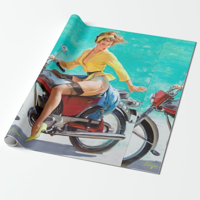 Papier Cadeau Monter la broche de moto (Déroulé)