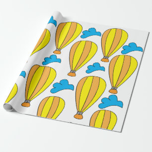 Papier Cadeau Montgolfière Nuages Montgolfière