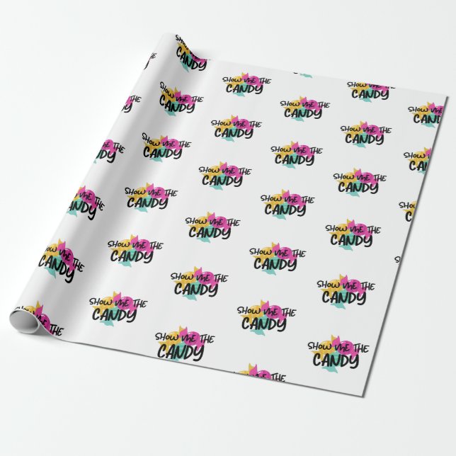 Papier Cadeau Montrez-moi le papier d'emballage pour bonbons (Déroulé)