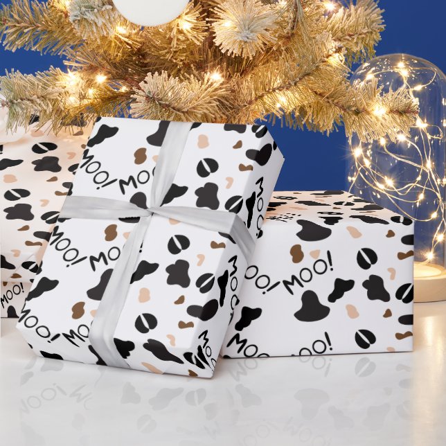 Papier Cadeau Moo Vache Imprimer Papier d'enveloppement d'annive (Vacances)