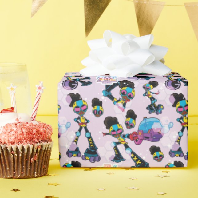 Papier Cadeau Moon fille caractère Pose Motif (Fête d'anniversaire)