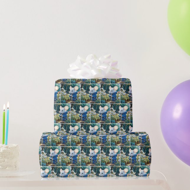 Papier Cadeau Morceau blanc dans le jardin (Cadeaux de fête)