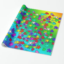 Morceaux multicolores de puzzles denteux