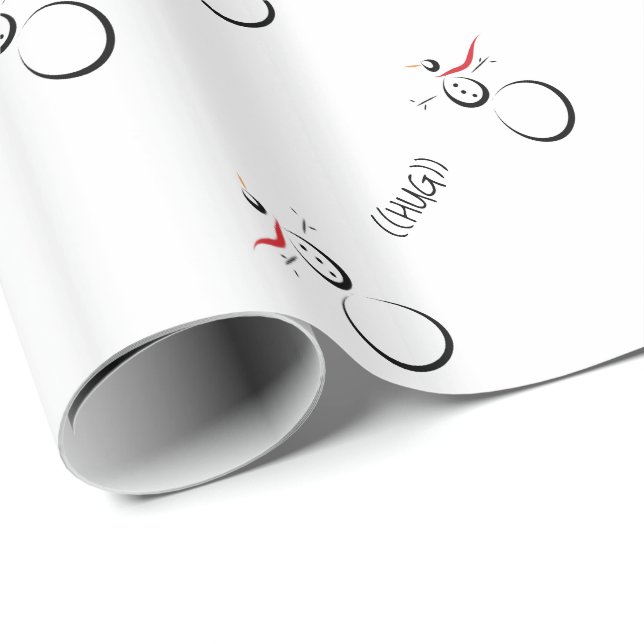 Papier Cadeau MORT SNOWMEN Text Hug (Coin rond)