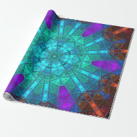 Mosaic Kaleidoscope Fleur Bleu pourpre et rouge