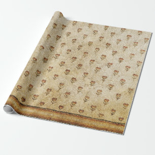 Papier Cadeau MOSAÏQUE BYZANTINE SIMPLE ET ÉLÉGANTE DE FLEURS An