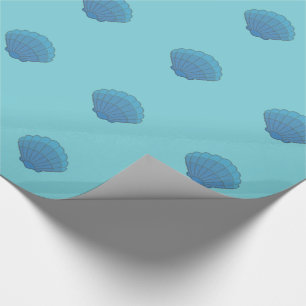 Papier Cadeau Mosaïque de coquillage bleu