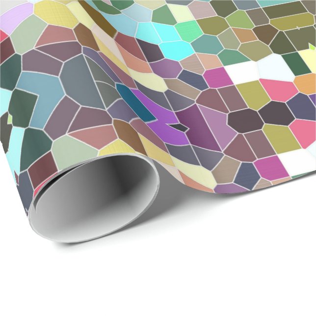 Papier Cadeau Mosaïque de fleurs (Coin rond)