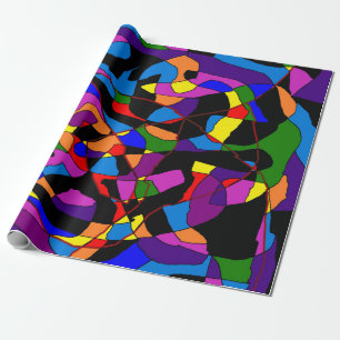 Papier Cadeau Mosaïque mixte couleur vive