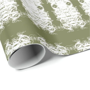 Papier cadeau Moss Green et White pour n'importe q