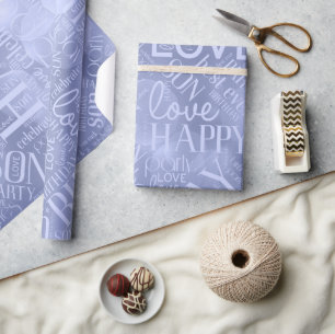Papier Cadeau Mot d'anniversaire Cloud Son bleu ID272