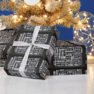 Papier Cadeau Mot d'hiver Cloud sur tableau noir