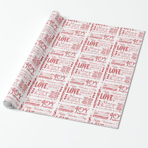 Papier Cadeau Mot vintage moderne Valentine Love collage