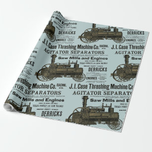 Papier Cadeau Moteur à vapeur Tracteur de ferme Traction Agricul
