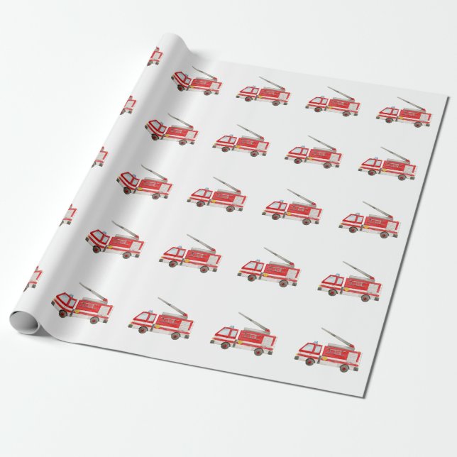 Papier Cadeau Moteur d'incendie de camion-feu (Déroulé)