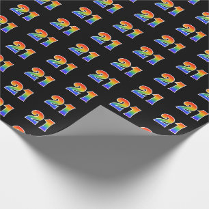 Papier Cadeau Motif "21" de spectre d'arc-en-ciel d'amusement