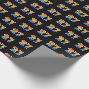 Papier Cadeau Motif "27" de spectre d'arc-en-ciel d'amusement