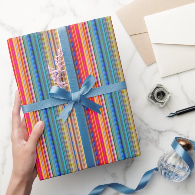 Papier Cadeau Motif à bandes multiples (Cadeaux)