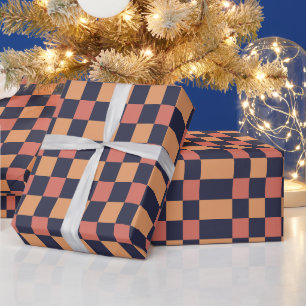Papier Cadeau Motif à carreaux colorés en damier