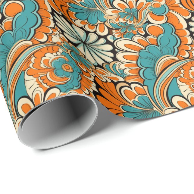 Papier Cadeau Motif à carreaux rétro (Coin rond)