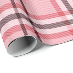 Papier Cadeau Motif à carreaux rose et gris chic pour fête