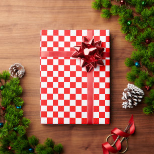 Papier Cadeau Motif à carreaux rouges et blancs croates