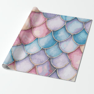 Papier Cadeau Motif à écailles de sirène multicolore – Magique