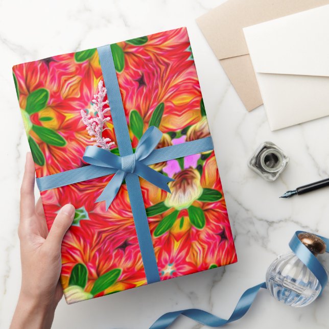 Papier Cadeau Motif à fleurs Dahlia (Cadeaux)