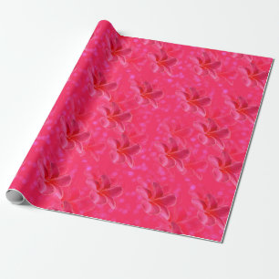 Papier Cadeau Motif à fleurs Frangipani rose,