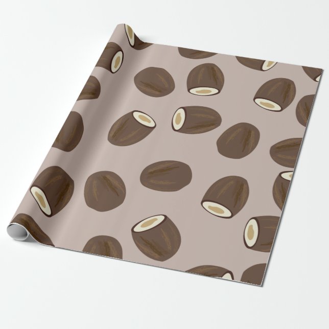 Papier Cadeau Motif à la noix de coco (Déroulé)