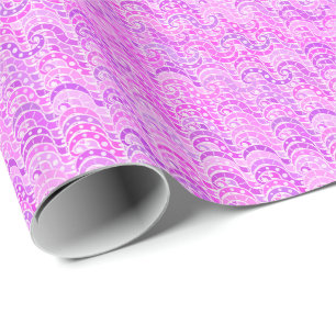 Papier Cadeau motif à ondes Abstraites - violet, lavande, orchid