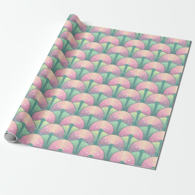 Papier Cadeau Motif à pêche (Déroulé)