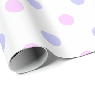 Papier Cadeau Motif à points Polka - rose pâle et violet pâle