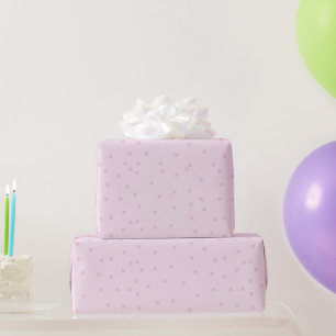 Papier Cadeau Motif à points rose minimaliste