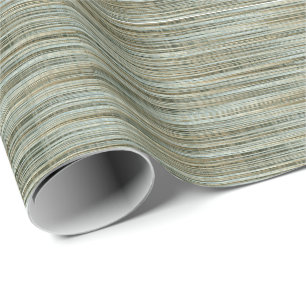 Papier Cadeau Motif à rayures turquoise et or